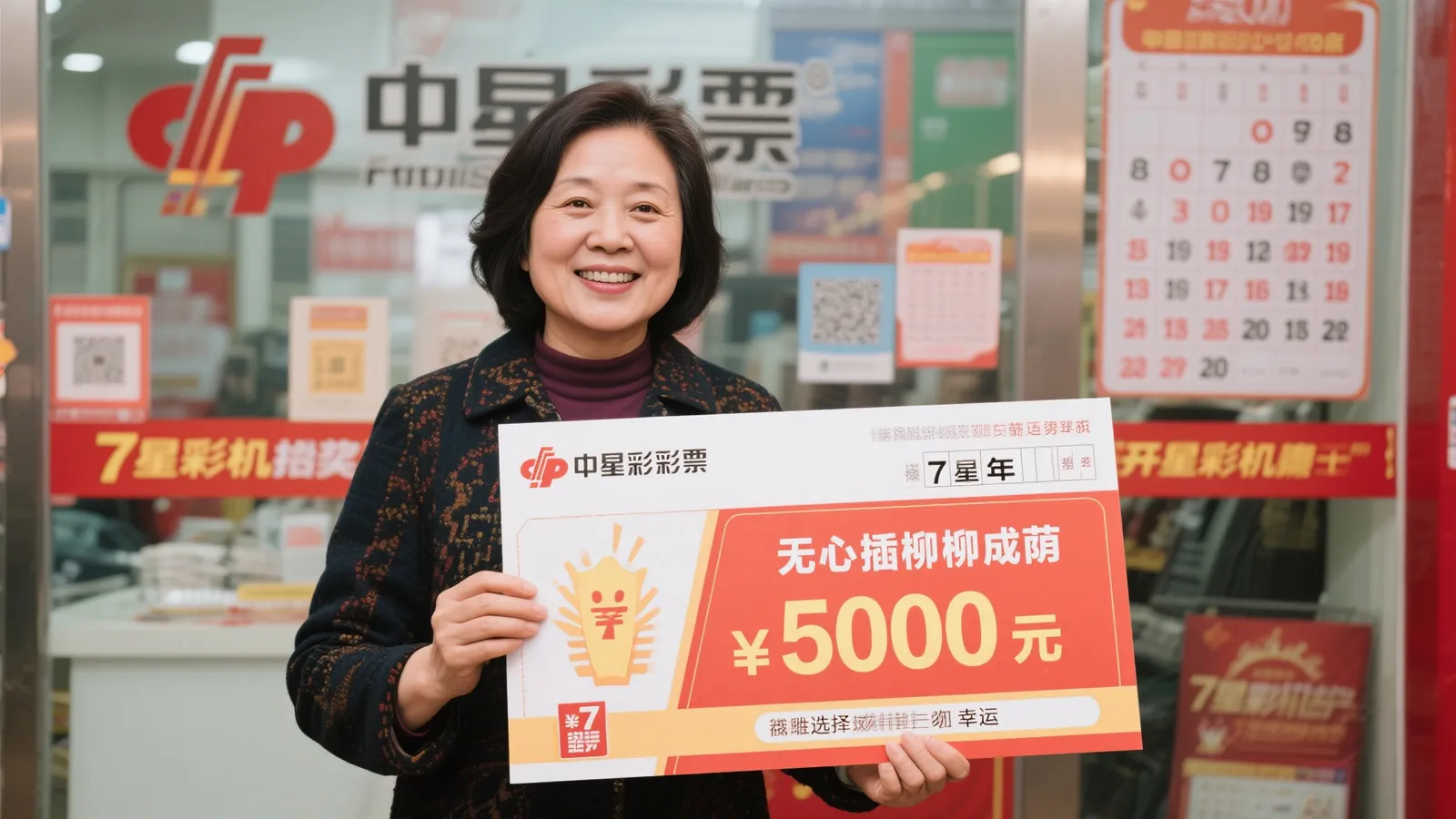 女子机选喜获7星彩500万大奖，此前十余年累计中奖仅5千